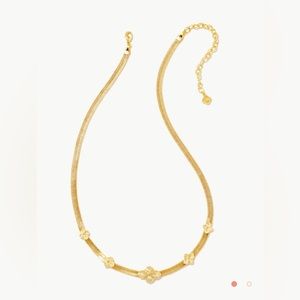 NWT Kendra Scott Abbie Herringbone Necklace in Gold